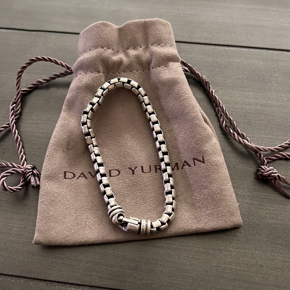 David Yurman Sterling Silver Box Link Bracelet (AUTHENTIC)